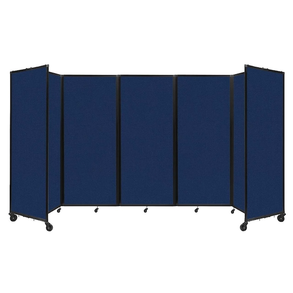 Versare Room Divider 360 Folding Portable Partition 14' x 6'10" Navy Blue Fabric 1182503 - main